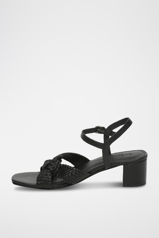 Sandales à talons en cuir de chèvre Lobelia - Noir