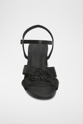 Sandales à talons en cuir de chèvre Lobelia - Noir