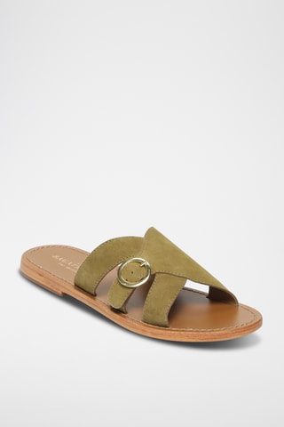 Mules en cuir Coni - Marron et vert