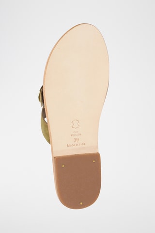 Mules en cuir Coni - Marron et vert