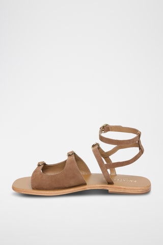 Sandales en cuir Parme - Beige et marron