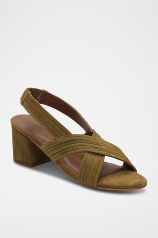 Sandales à talons en cuir Isi - Vert