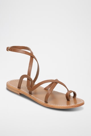 Sandales en cuir de mouton nappa Balcarse - Marron