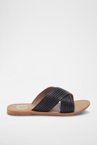 Mules en cuir Nassau - Noir