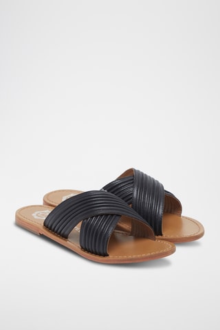 Mules en cuir Nassau - Noir
