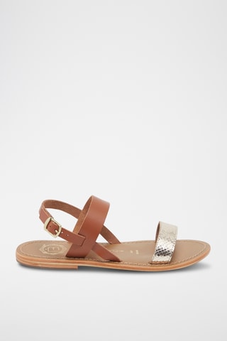 Sandales en cuir Bronx - Marron et doré