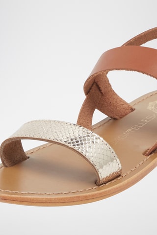 Sandales en cuir Bronx - Marron et doré