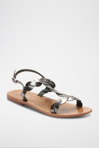 Sandales en cuir Burke - Marron et gris