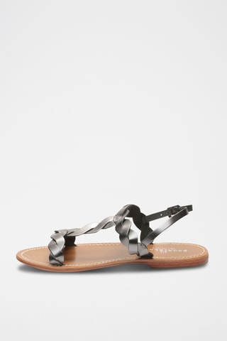 Sandales en cuir Burke - Marron et gris