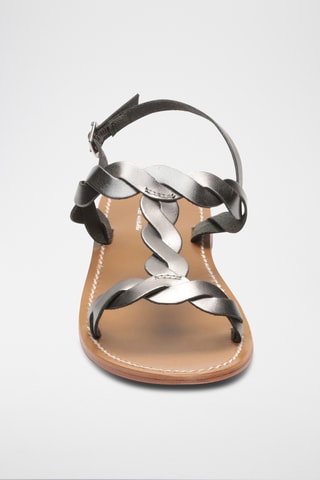 Sandales en cuir Burke - Marron et gris