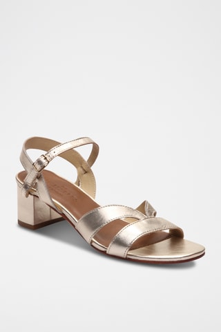 Sandales à talons en cuir de chèvre Gillian - Doré
