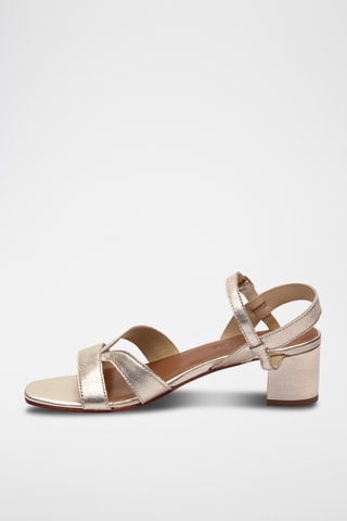 Sandales à talons en cuir de chèvre Gillian - Doré