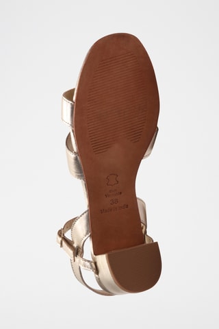 Sandales à talons en cuir de chèvre Gillian - Doré