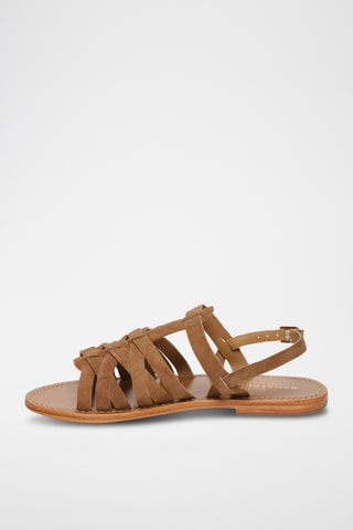 Sandales en cuir de chèvre nubuck Caroline - Camel