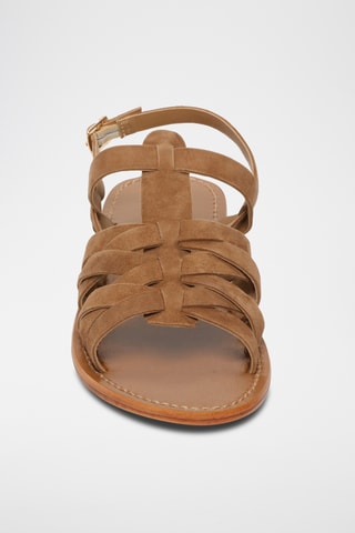 Sandales en cuir de chèvre nubuck Caroline - Camel