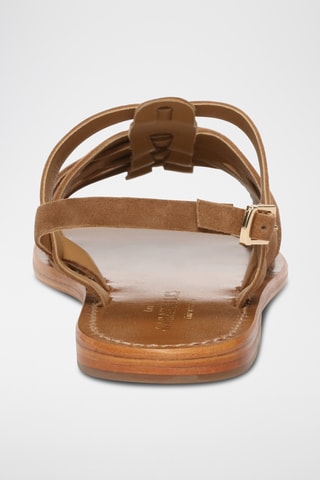 Sandales en cuir de chèvre nubuck Caroline - Camel