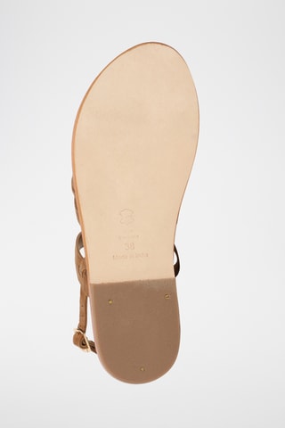 Sandales en cuir de chèvre nubuck Caroline - Camel