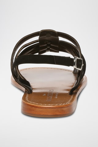 Sandales en cuir de chèvre nubuck Caroline - Noir
