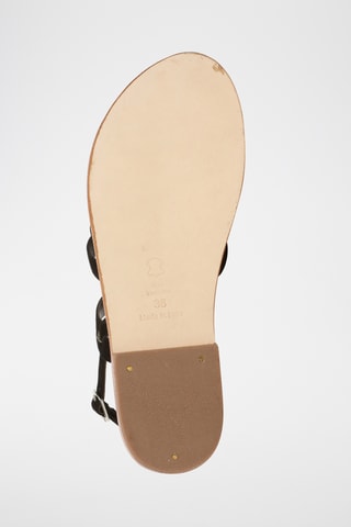 Sandales en cuir de chèvre nubuck Caroline - Noir