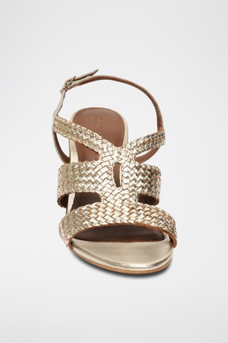 Sandales à talons en cuir de chèvre Fyntra - Doré