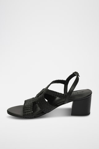 Sandales à talons en cuir de chèvre Fyntra - Noir