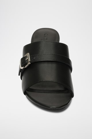 Mules à talons en cuir de mouton nappa Xerra - Noir
