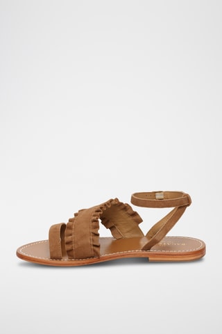 Sandales en cuir de chèvre nubuck Amara - Camel
