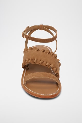 Sandales en cuir de chèvre nubuck Amara - Camel