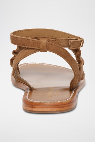 Sandales en cuir de chèvre nubuck Amara - Camel