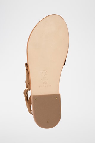 Sandales en cuir de chèvre nubuck Amara - Camel