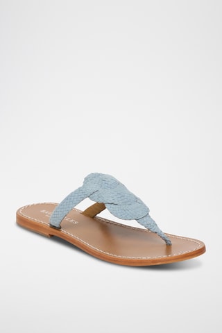 Sandales en cuir de chèvre nubuck Eira - Bleu clair