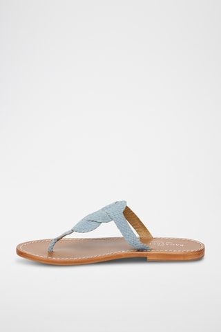 Sandales en cuir de chèvre nubuck Eira - Bleu clair