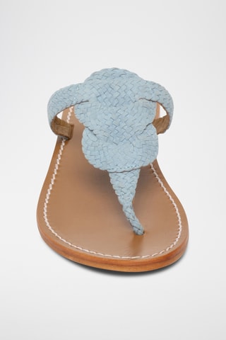 Sandales en cuir de chèvre nubuck Eira - Bleu clair