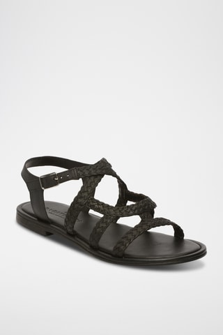 Sandales en cuir de chèvre Adira - Noir
