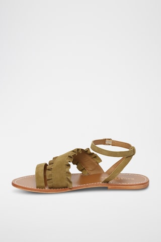 Sandales en cuir de chèvre nubuck Amara - Vert