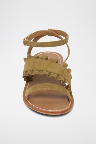 Sandales en cuir de chèvre nubuck Amara - Vert