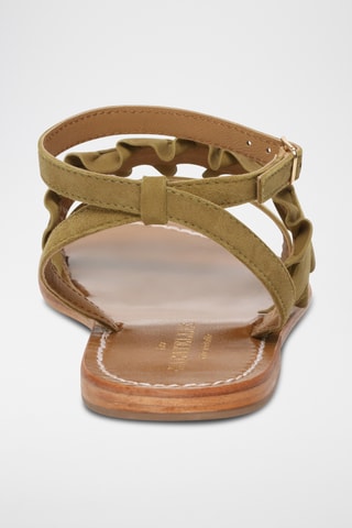 Sandales en cuir de chèvre nubuck Amara - Vert