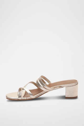 Sandales à talons en cuir de chèvre Gemma - Doré