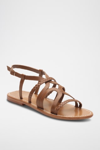 Sandales en cuir de chèvre Georgie - Marron