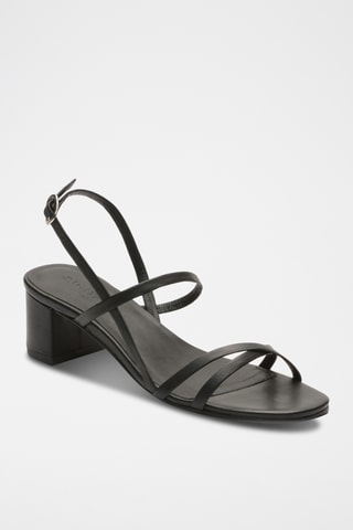 Sandales à talons en cuir nappa Graciela - Noir