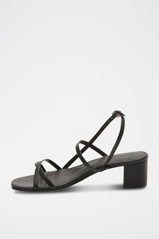 Sandales à talons en cuir nappa Graciela - Noir