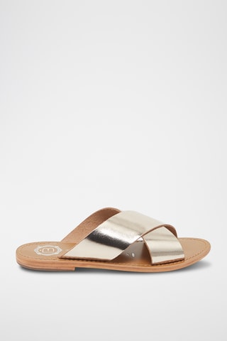 Mules en cuir Lima - Doré