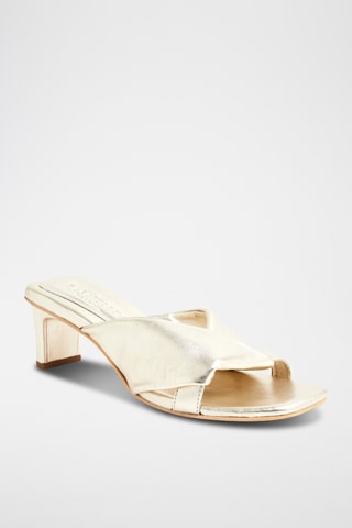 Mules à talons en cuir Coahoma - Doré