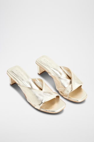 Mules à talons en cuir Coahoma - Doré