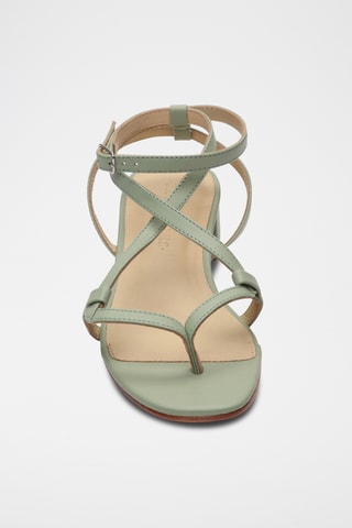 Sandales à talons en cuir de mouton nappa Halona - Vert clair