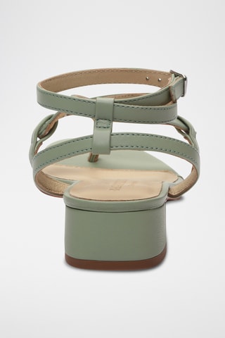 Sandales à talons en cuir de mouton nappa Halona - Vert clair