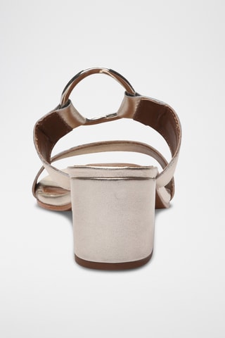 Mules à talons en cuir nappa Jolan - Doré