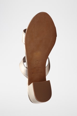 Mules à talons en cuir nappa Jolan - Doré