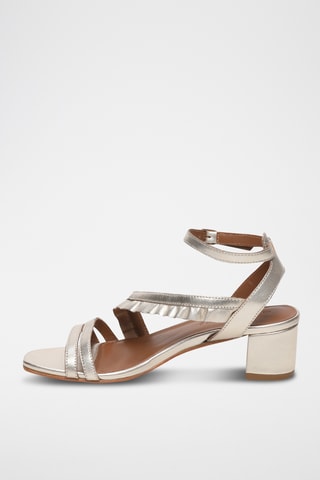 Sandales à talons en cuir de chèvre Dyani - Doré