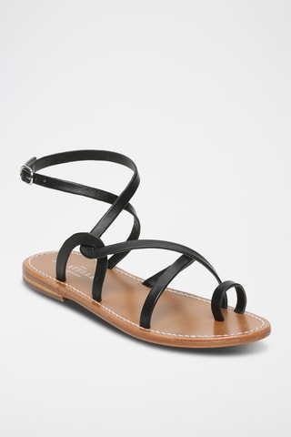 Sandales en cuir de mouton nappa Balcarse - Noir